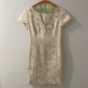 Lilly Pulitzer Gold Cream Sparkly Dress